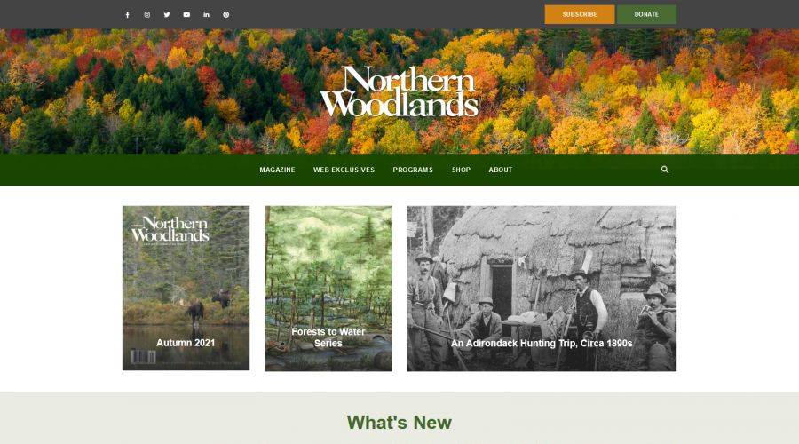 Homepage https://northernwoodlands.org screenshot