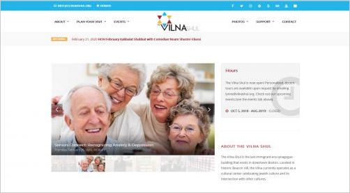 View Vilna Shul Jewish Cultural Center website
