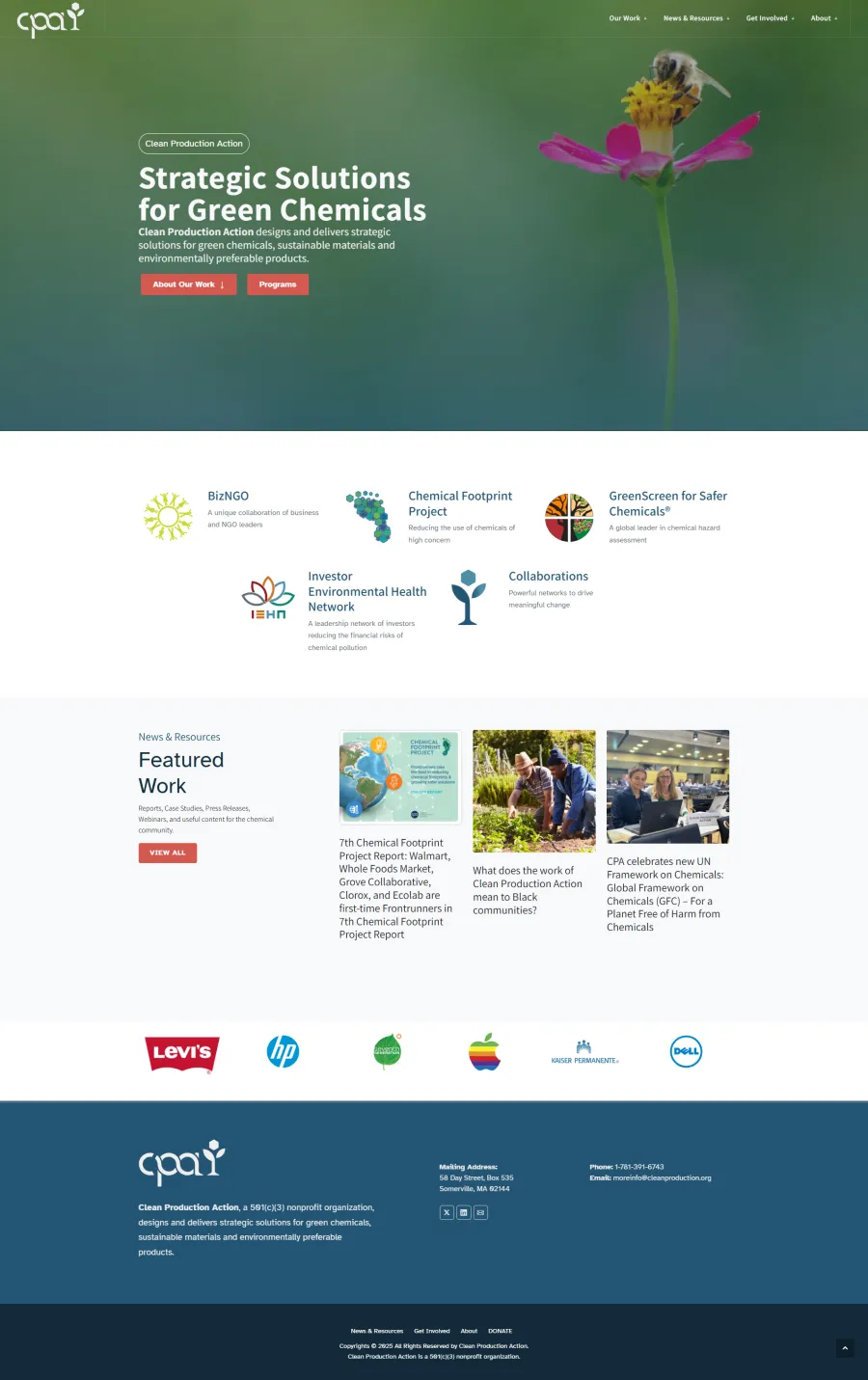 View Clean Production Action Nonprofit for Safer Chemicals website