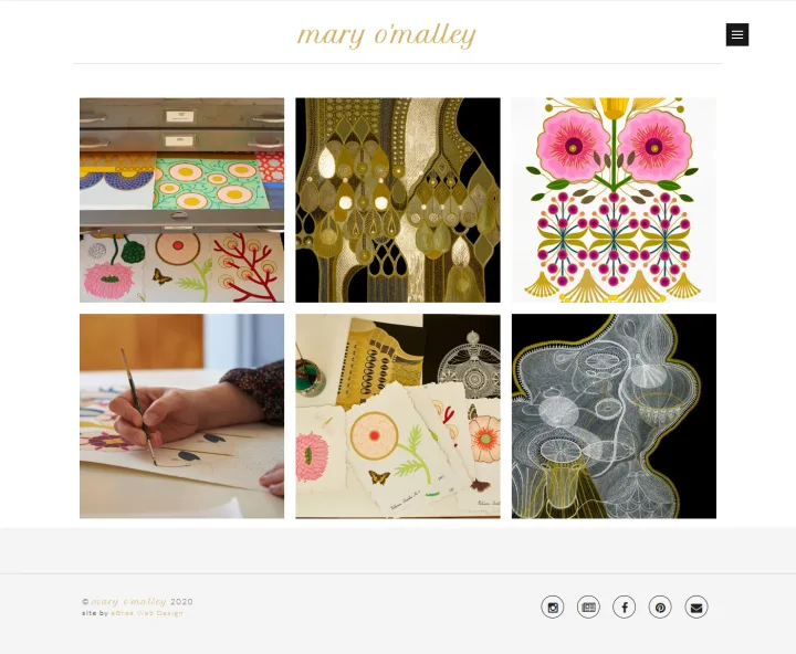Mary O'Malley Art website screenshot