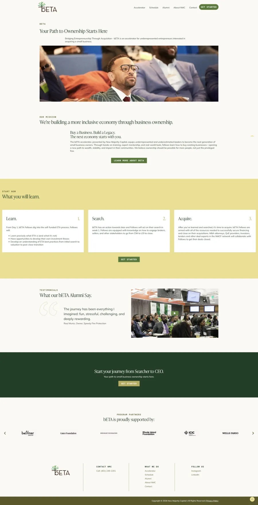 View New Majority Capital Entrepreneurship Accelerator website